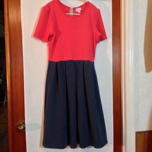 Lularoe Amelia Dress Two-Tone  Pleated Dress